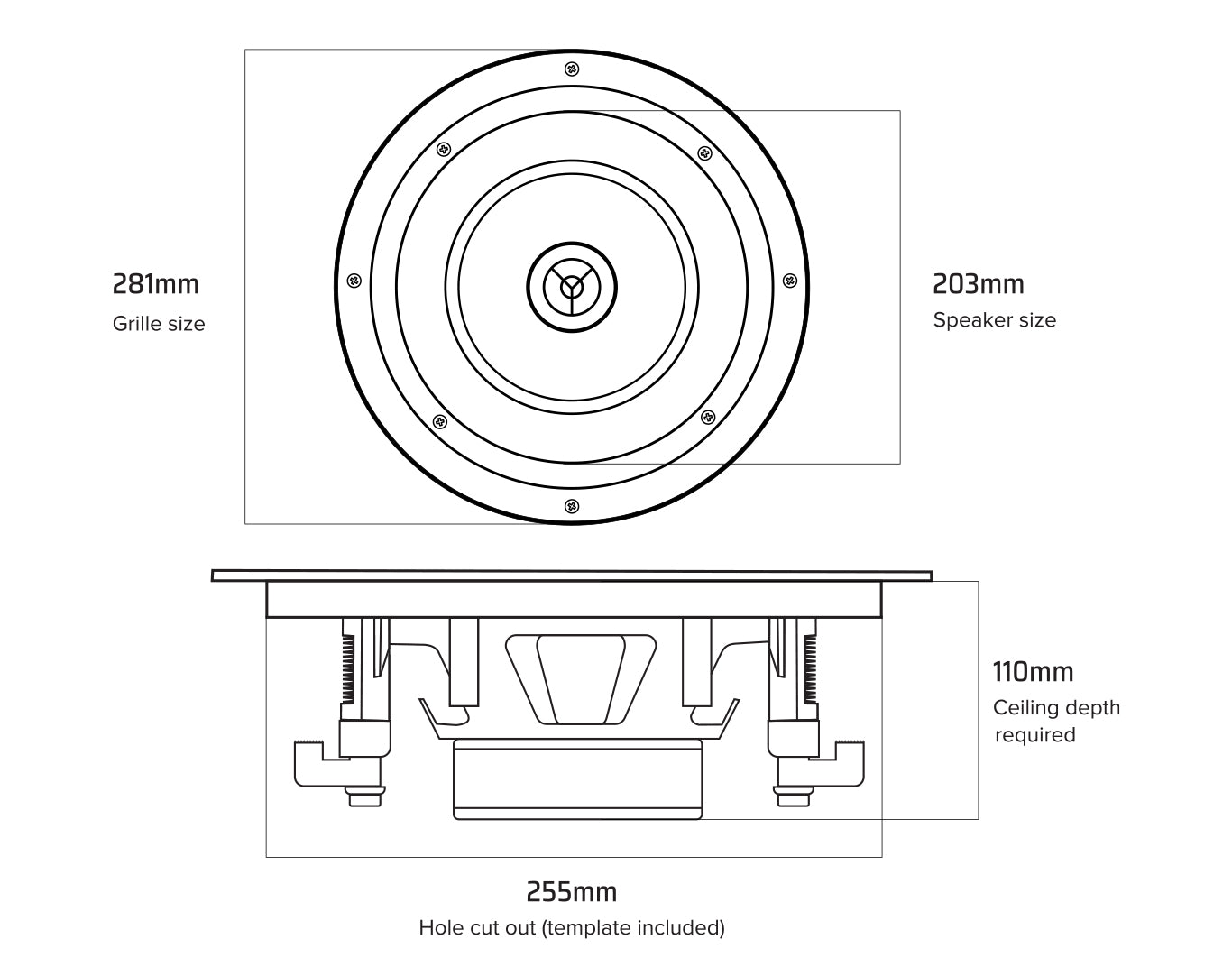 Weconic Bluetooth Amplifier + 4x8" Ceiling Speakers Package