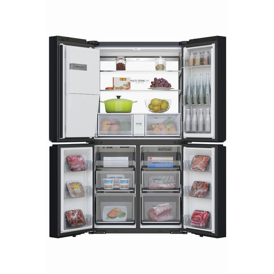 Haier HRF680YZC 601L 600 Series Quad Door Fridge (Black)