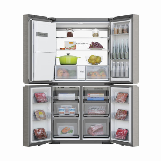 Haier HRF680YZS 601L 600 Series Quad Door Fridge (Satina)