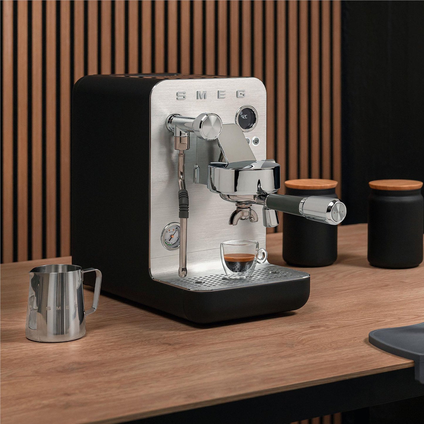 Smeg Minipro Espresso Manual Coffee Machine (Matte Black)