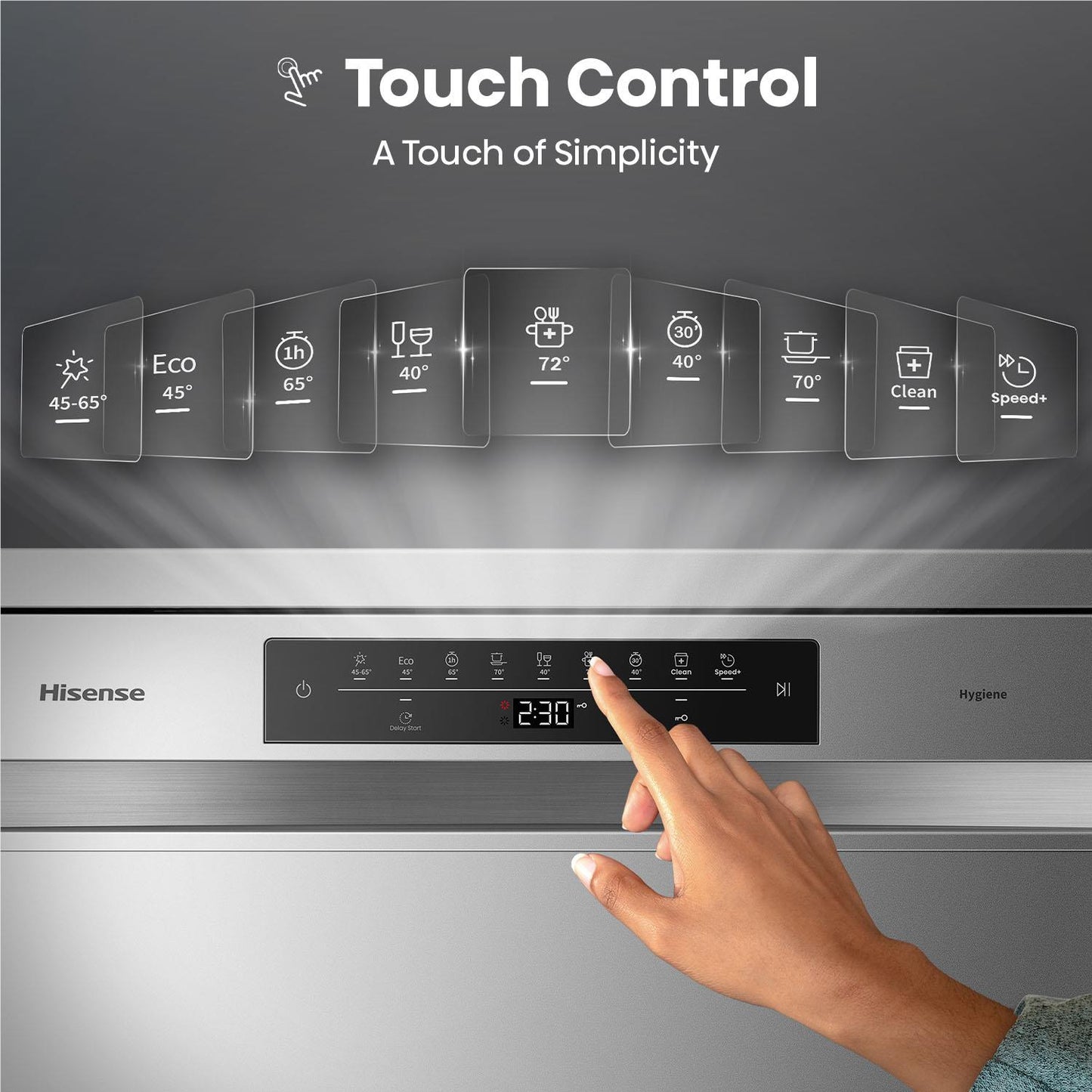 Hisense HSBE15FS 15 Place Setting Freestanding Dishwasher (Silver)