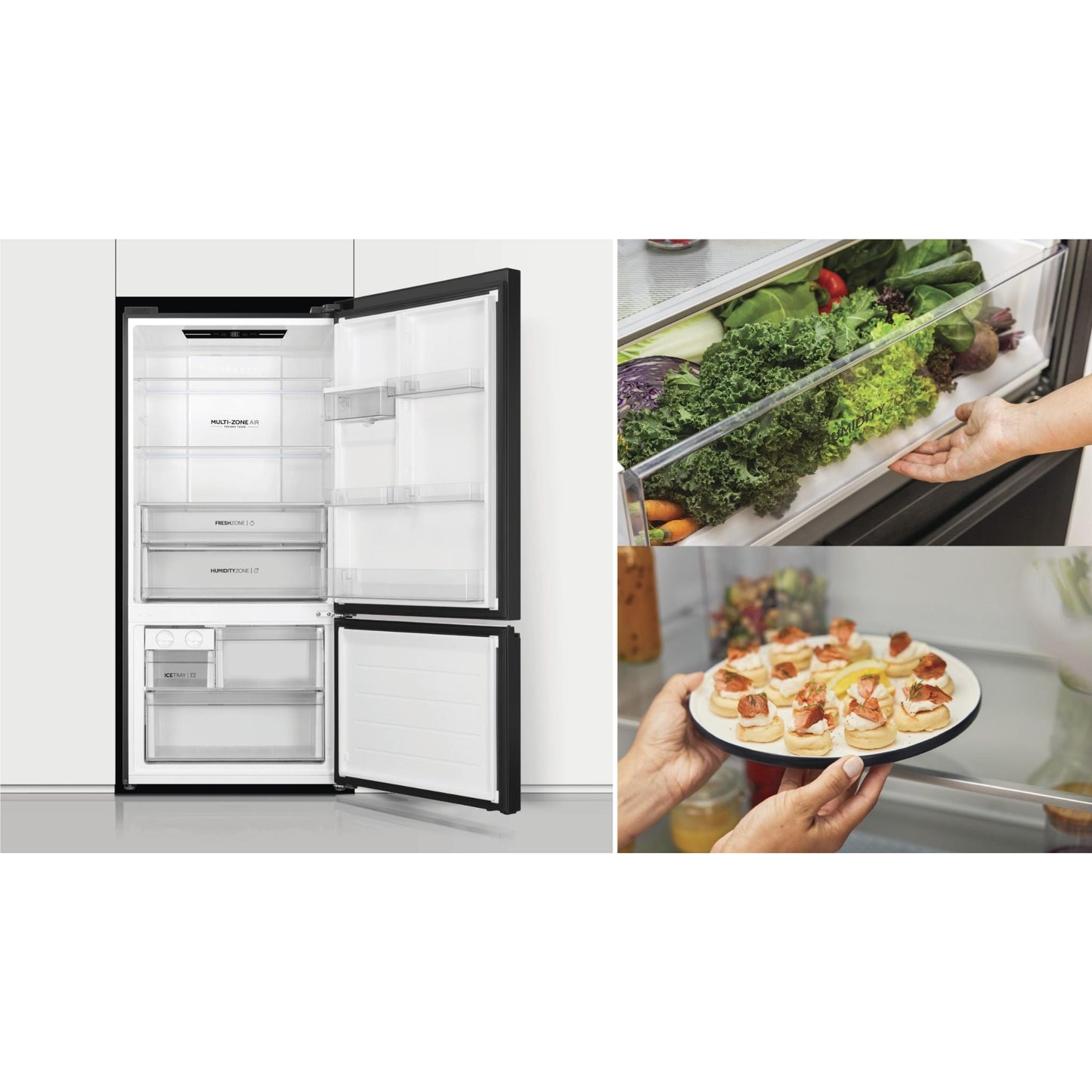 Haier HRF510BHC 600 Series 514L Bottom Mount Fridge (Black)