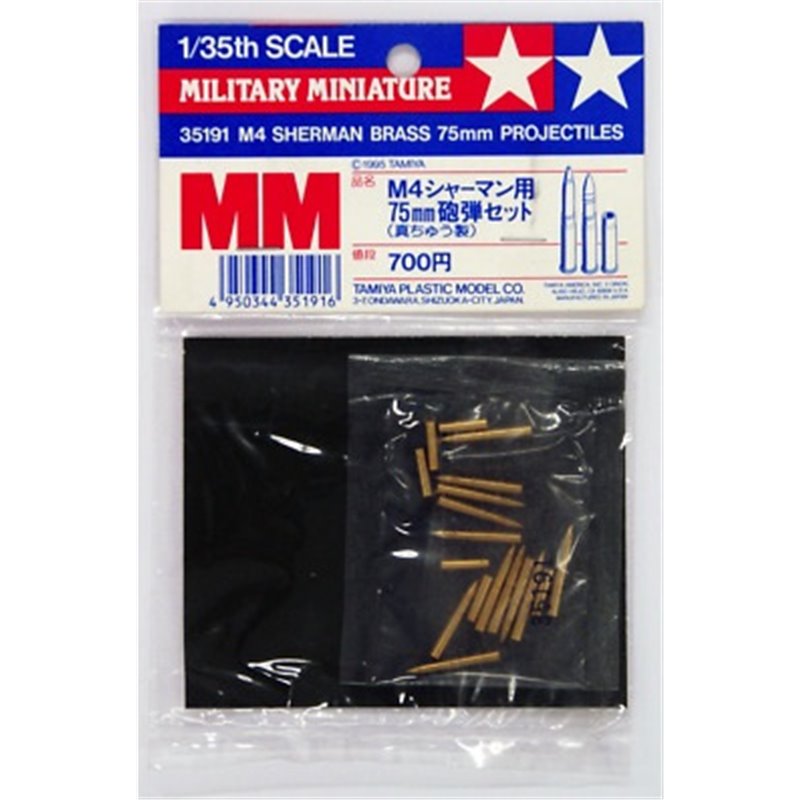Tamiya 1/35 M4 Sherman Brass 75mm Projectiles