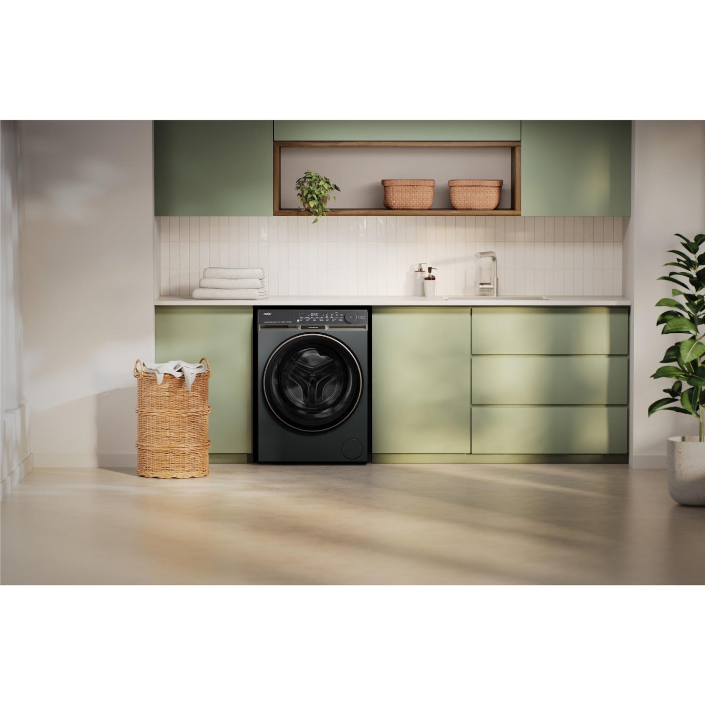 Haier HWF12DB1 12kg 500 Series Front Load Washer Ultra Fresh Air (Dark)