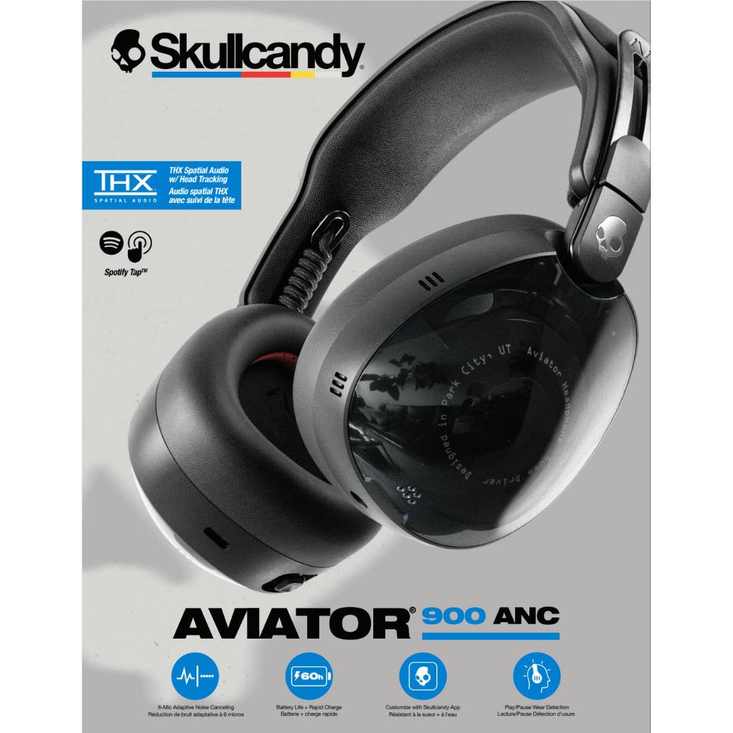 Skullcandy Aviator 900 Active Noise Cancelling Over-Ear Headphones (True Black)