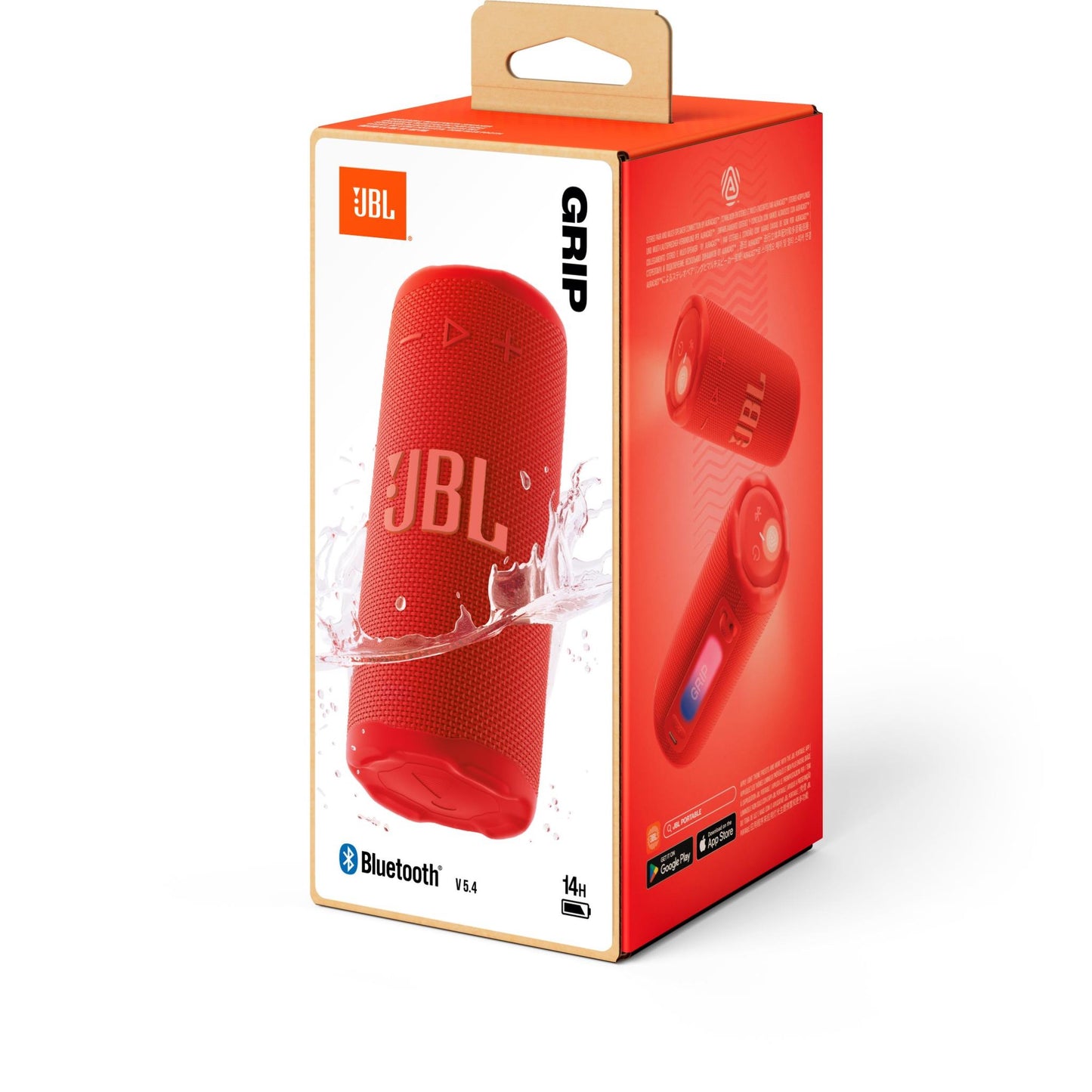 JBL Grip Compact Portable Speaker with Ambient Light (Red)