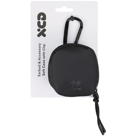 XCD Earbud and Accessory Soft Case with Clip (Black)