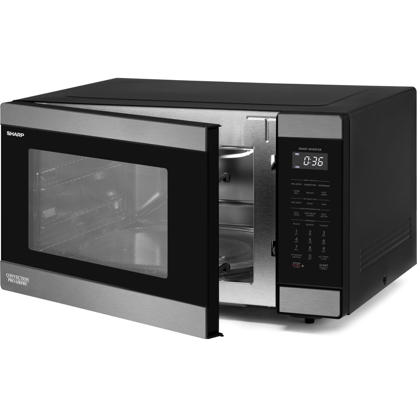 Sharp 36L Pro Airfry Convection Microwave (Black Stainless}