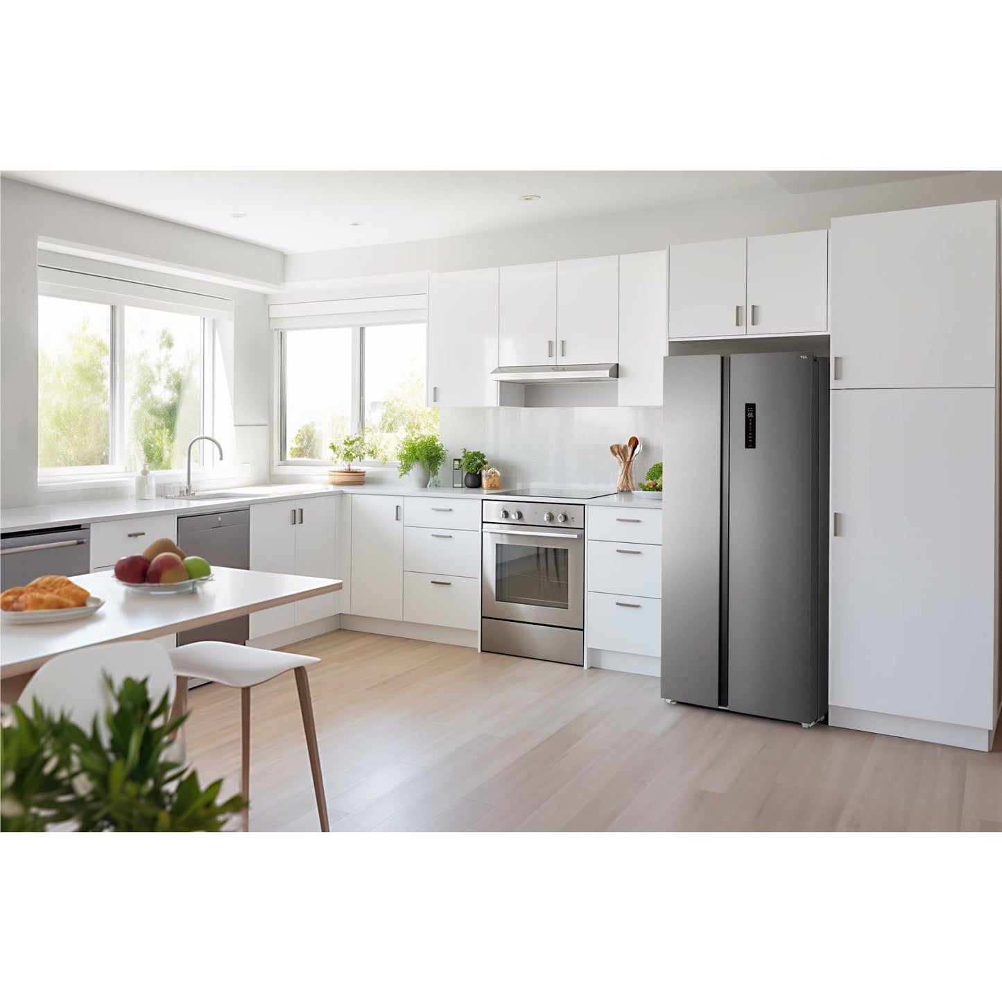 TCL P525SBC 505L Side by Side Fridge (Grey)