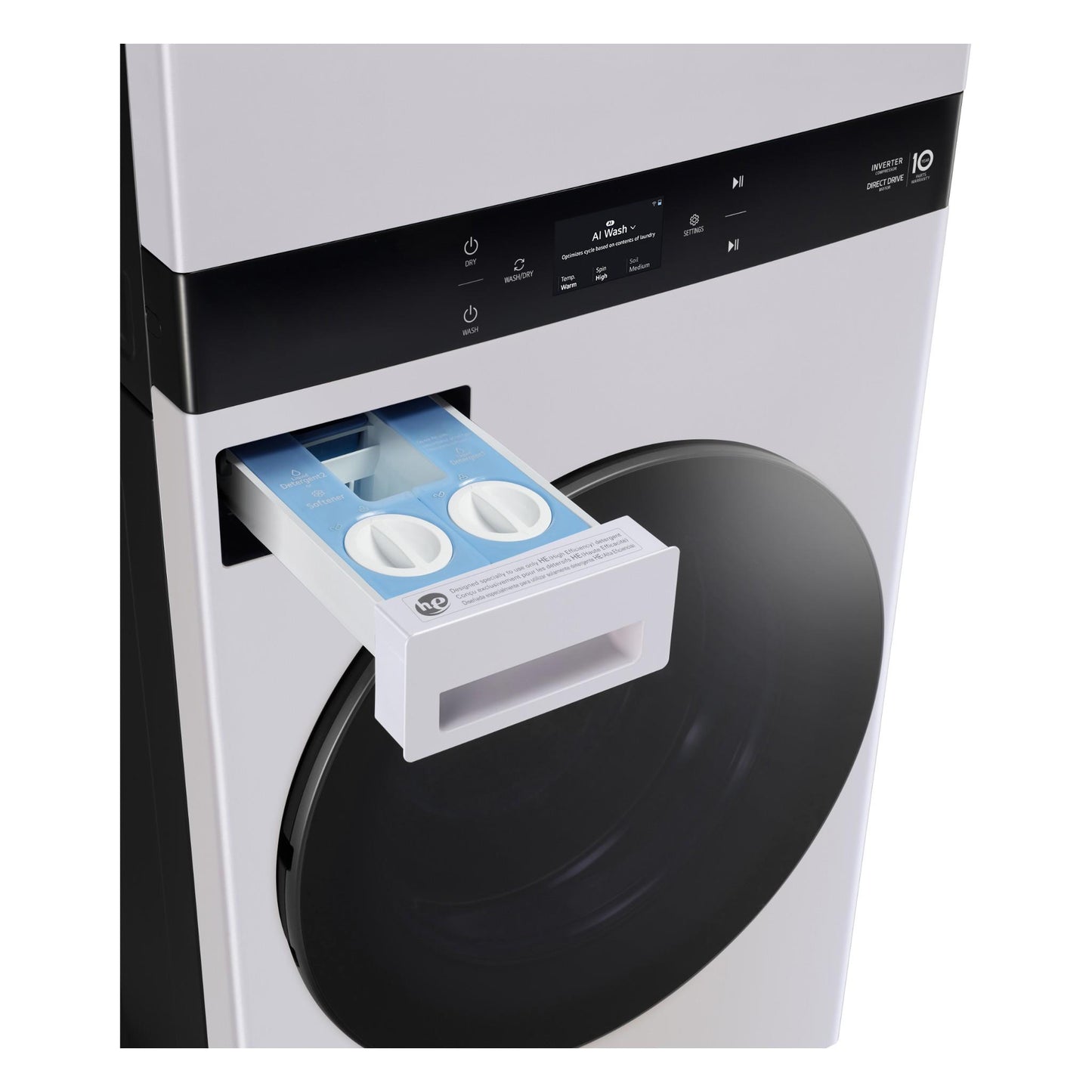 LG WWT-1910GRX AI WashTower™ 19/10KG All-In-One Stacked Washer Dryer (Matte Grey)