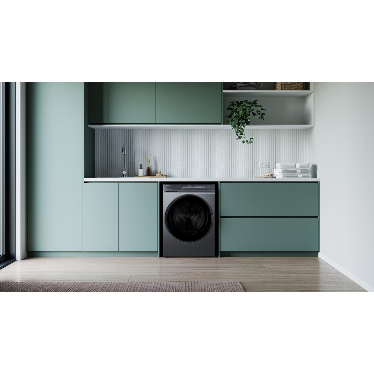 Haier HWFS95NB1 500 Series 9.5kg Front Load Washer (Dark)