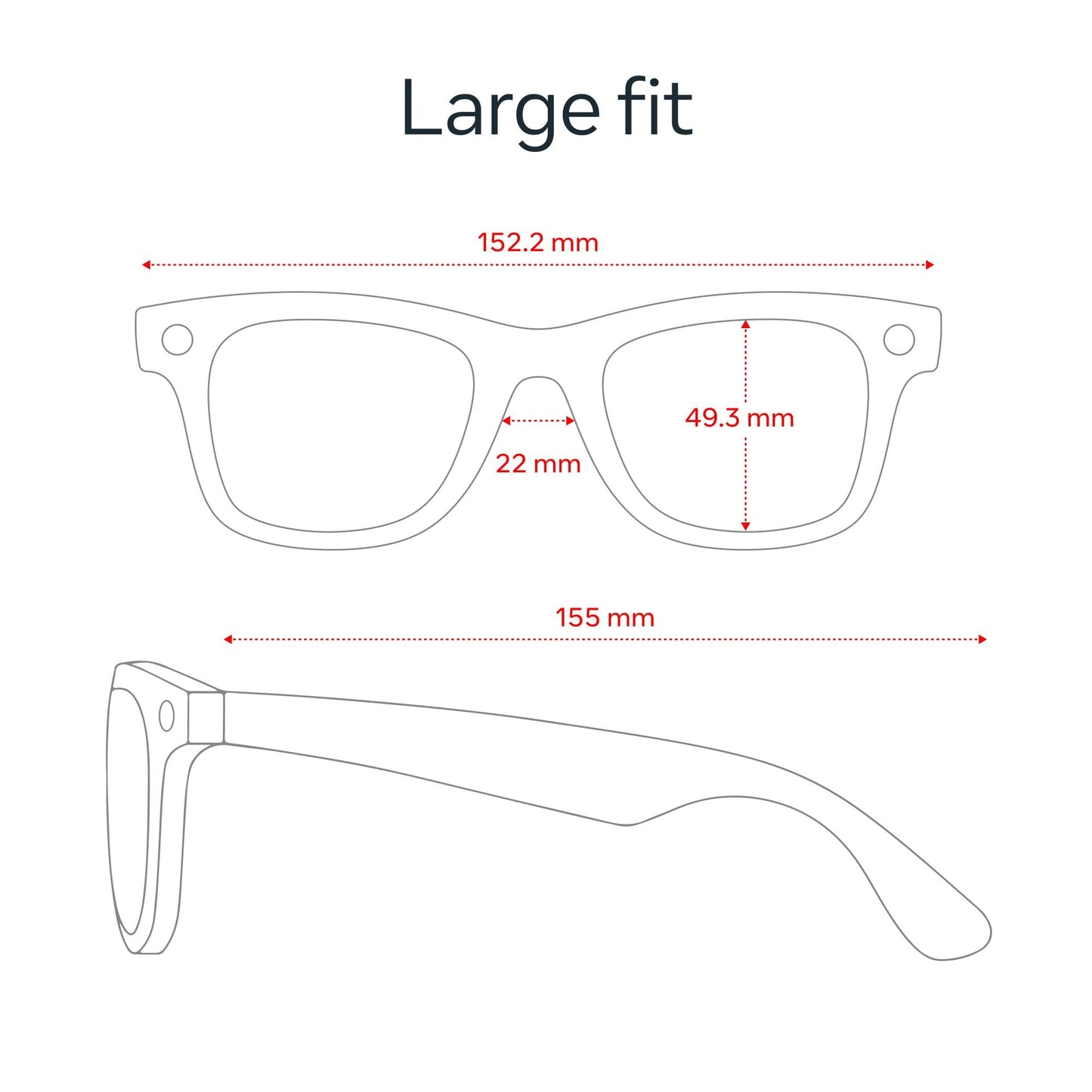 Ray-Ban | Meta Wayfarer Large Gen 2 AI Glasses (Matte Black/Clear)