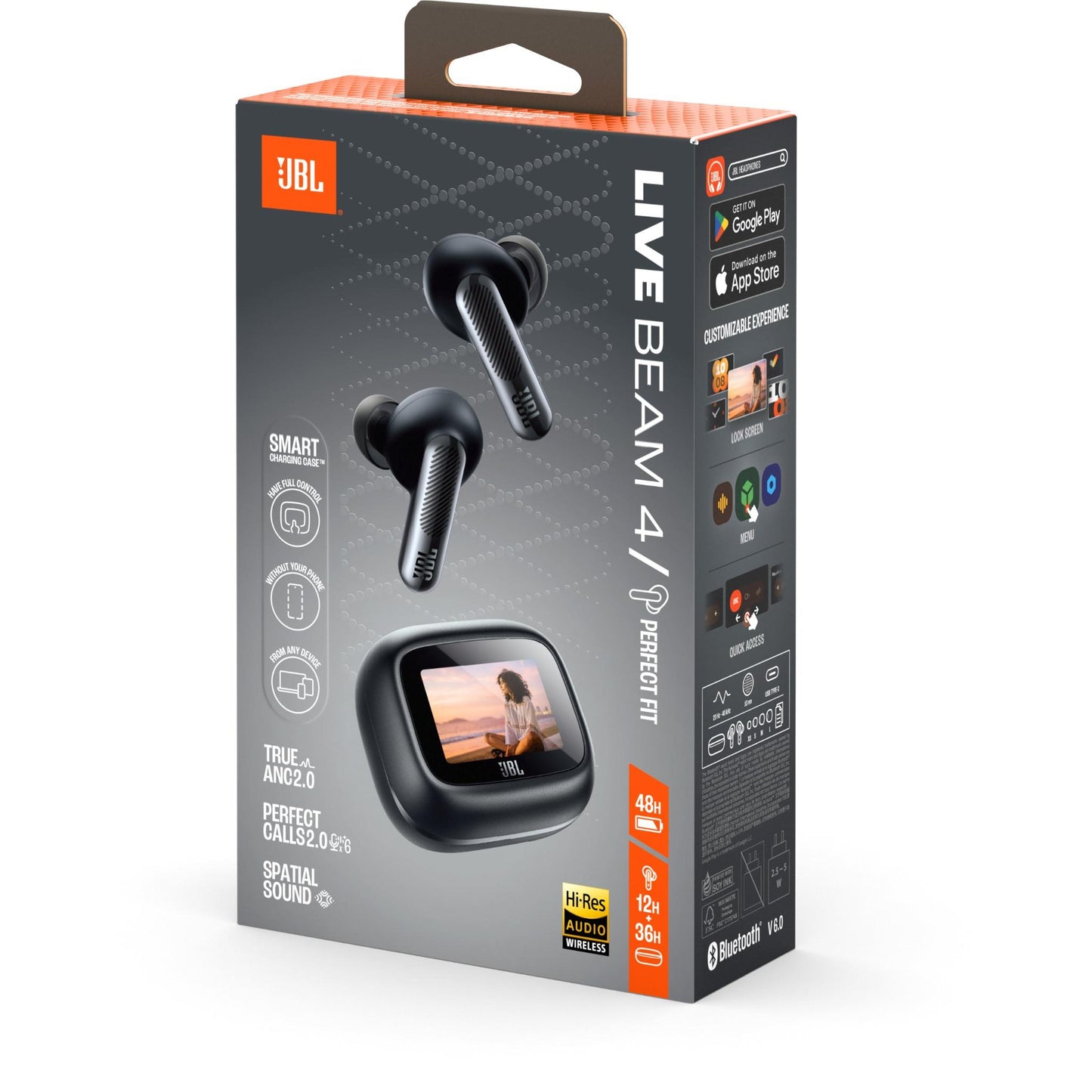 JBL Live Beam 4 TWS Adaptive Noise Cancelling Earbuds (Black)