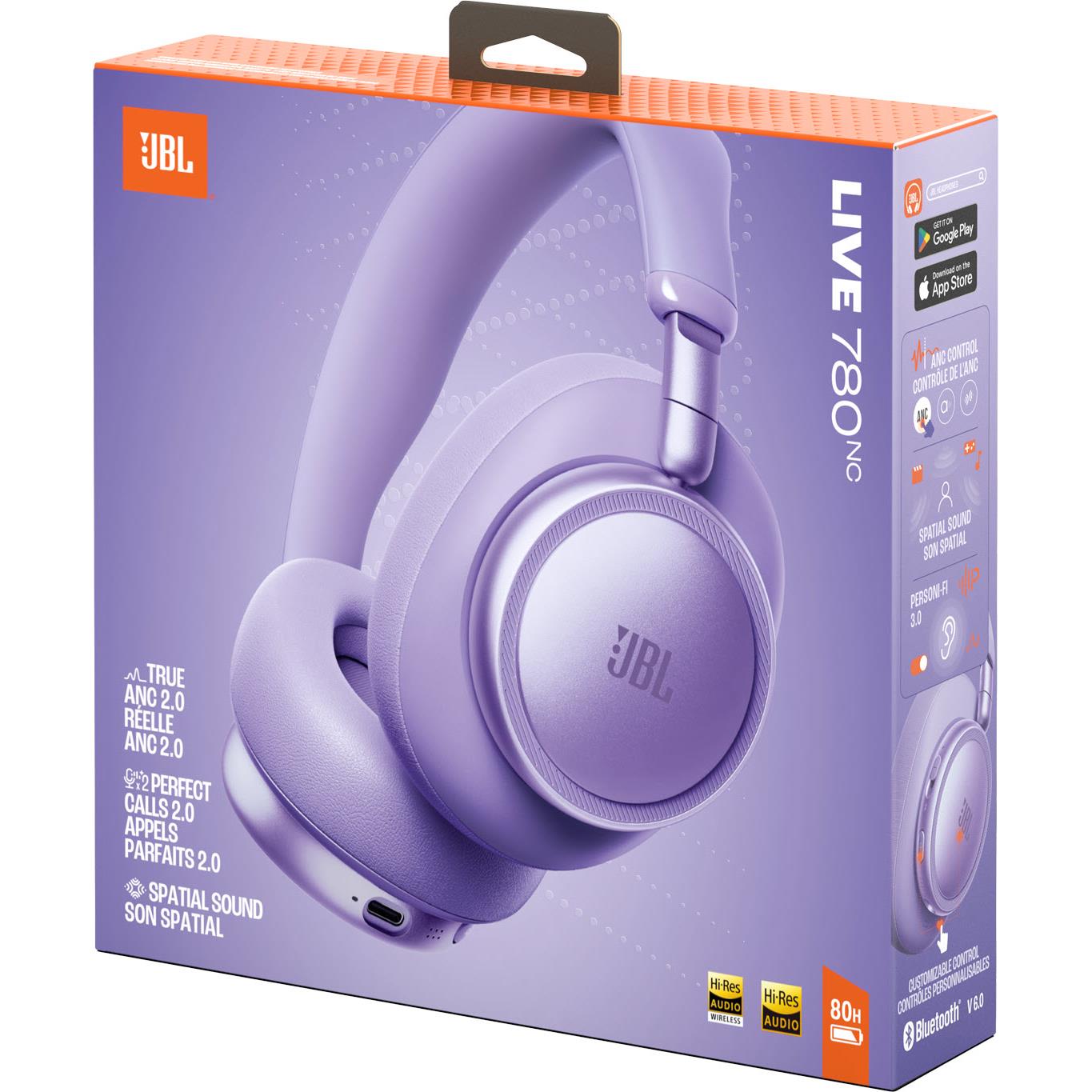 JBL Live 780NC Wireless Noise Cancelling Over-ear Headphones (Purple)