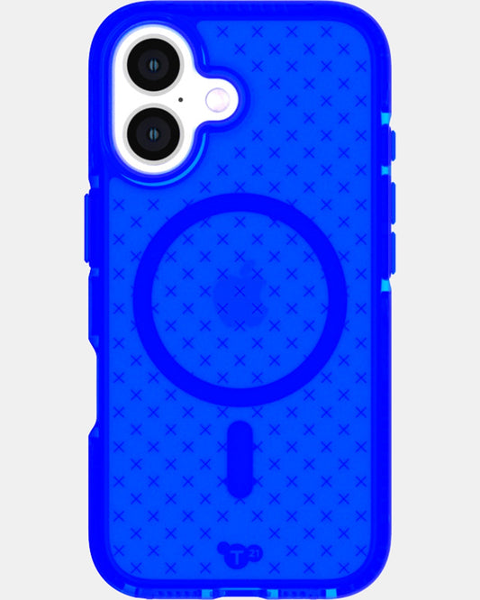 Tech21 EvoCheck Phone Case for iPhone 16 with MagSafe (Cobalt Blue)