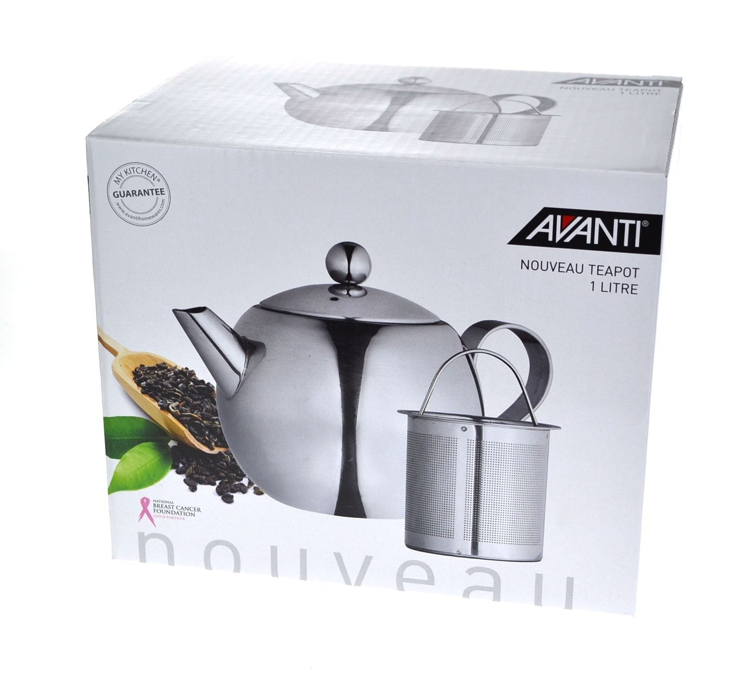 Avanti Nouveau Stainless Steel Teapot 900Ml - Silver | Nouveau | Stainless Steel
