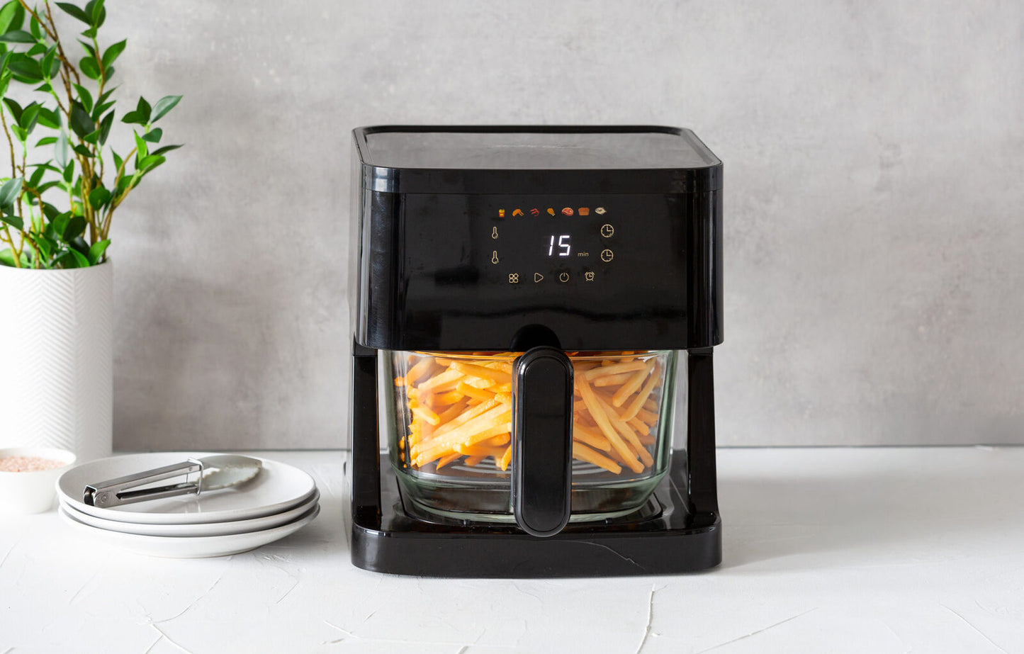 Healthy Choice 1350W 5L Touched Controlled Digital Air Fryer with Glass Basket