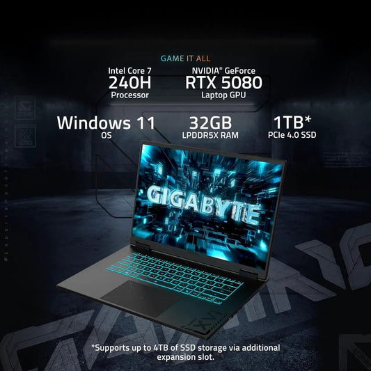 Gigabyte A16 Pro Gaming Laptop - Core 7 240H, RTX 5080