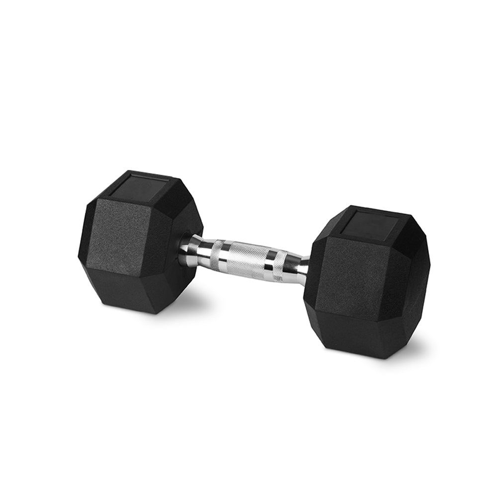 Bodyworx Rubber Hex Dumbbell 12.5kg Chromed Grip Home Gym Workout