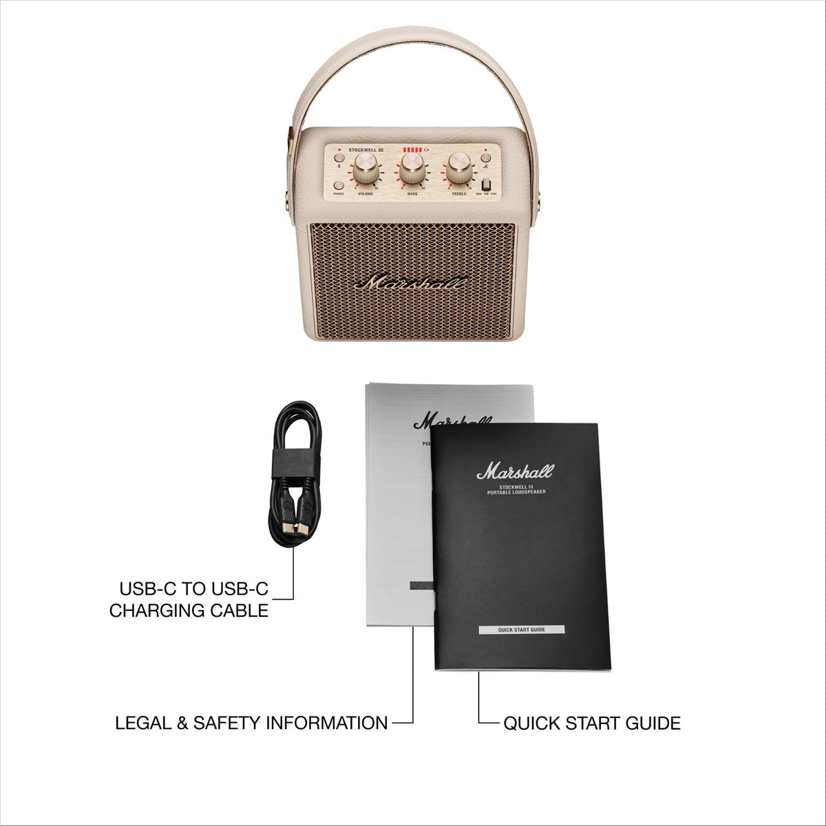 Marshall Stockwell III Portable Bluetooth Speaker (Cream)