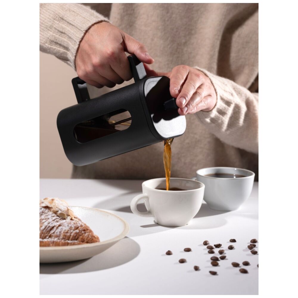 Euroline Coffee & Tea Maker Plunger French Press Square Shaped 1000ml (Black)