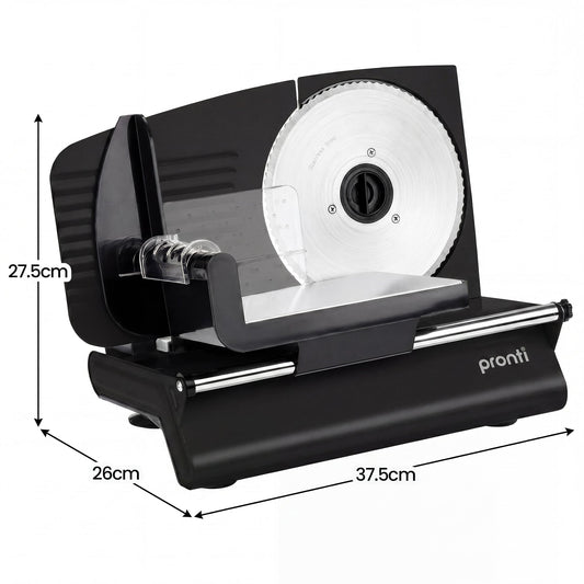 Pronti Electric Deli and Food Slicer 200W with 2 Blades - Black