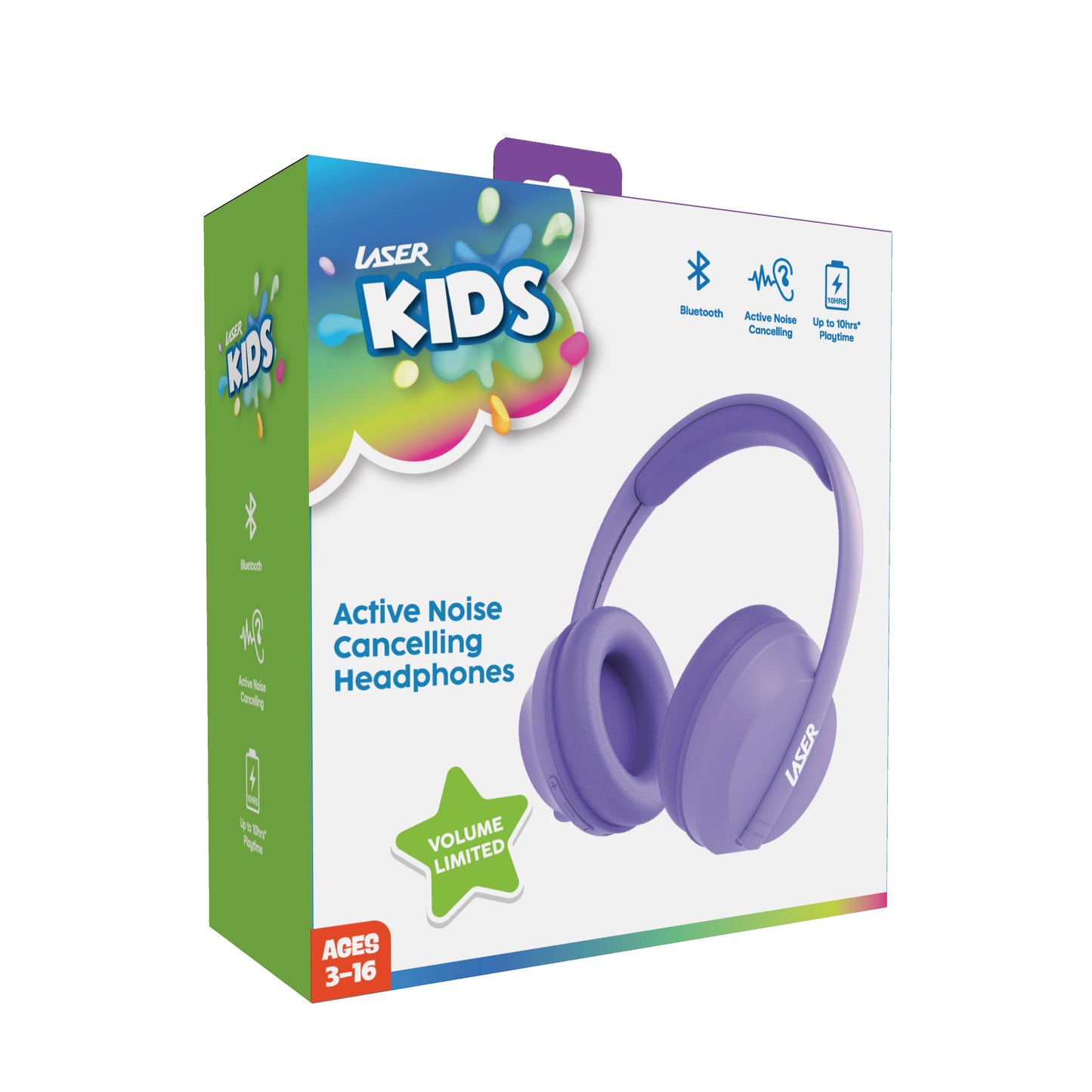 Laser ANC Kids Wireless Headphones Volume-Limited (Lilac)