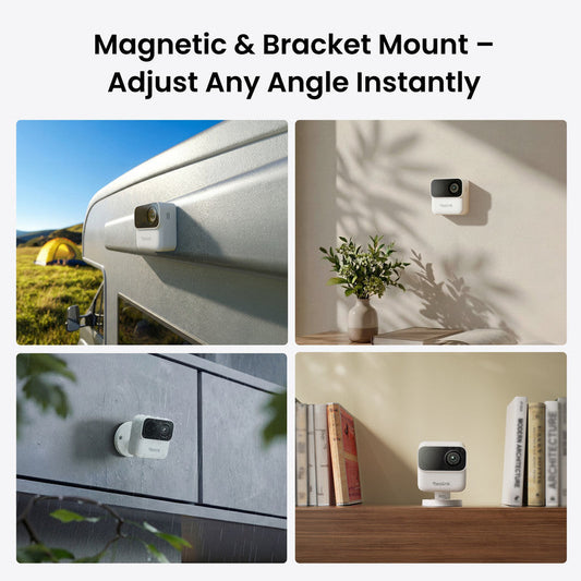 Reolink Home Hub Mini with 4X Argus MagiCam Security Cameras Kits Magnetic Mount