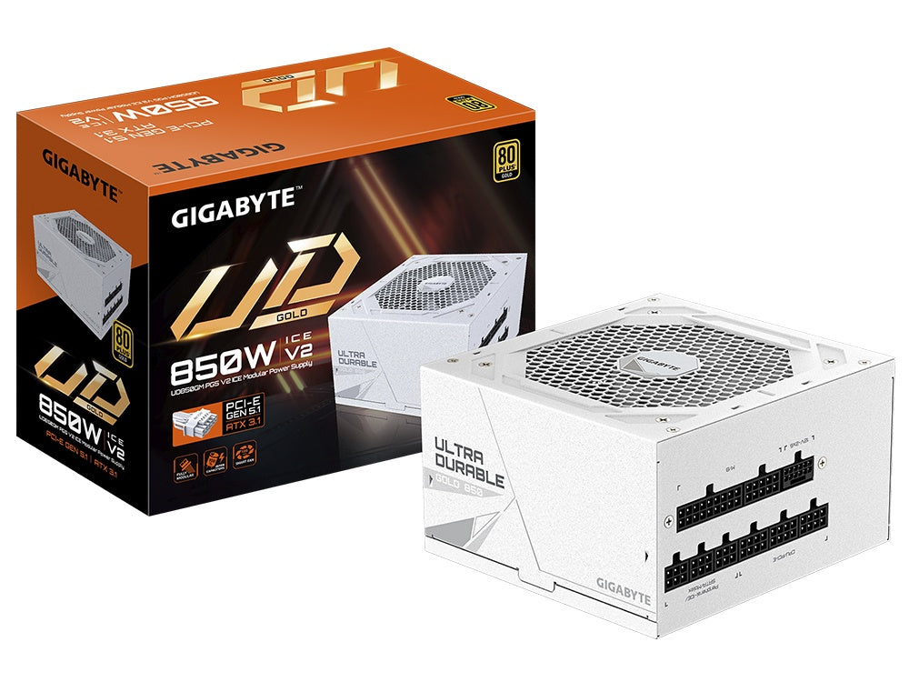 GIGABYTE UD850GM PG5 850W 80+ Gold Fully Modular ATX 3.0 Power Supply (Ice)