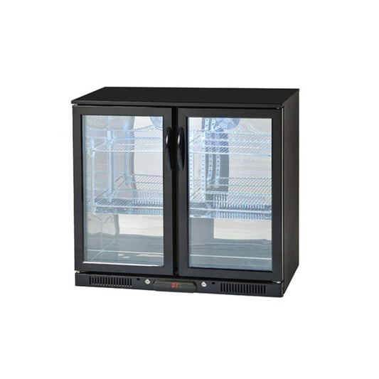 Crossray Double Door LED Outdoor Fridge 208L Beverage/Drink Cooler Black