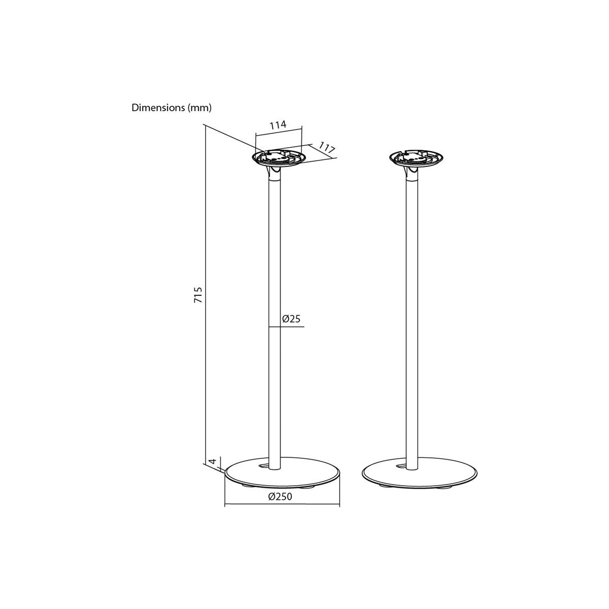 Goobay Speaker Stand Era 100 2pcs (Black)