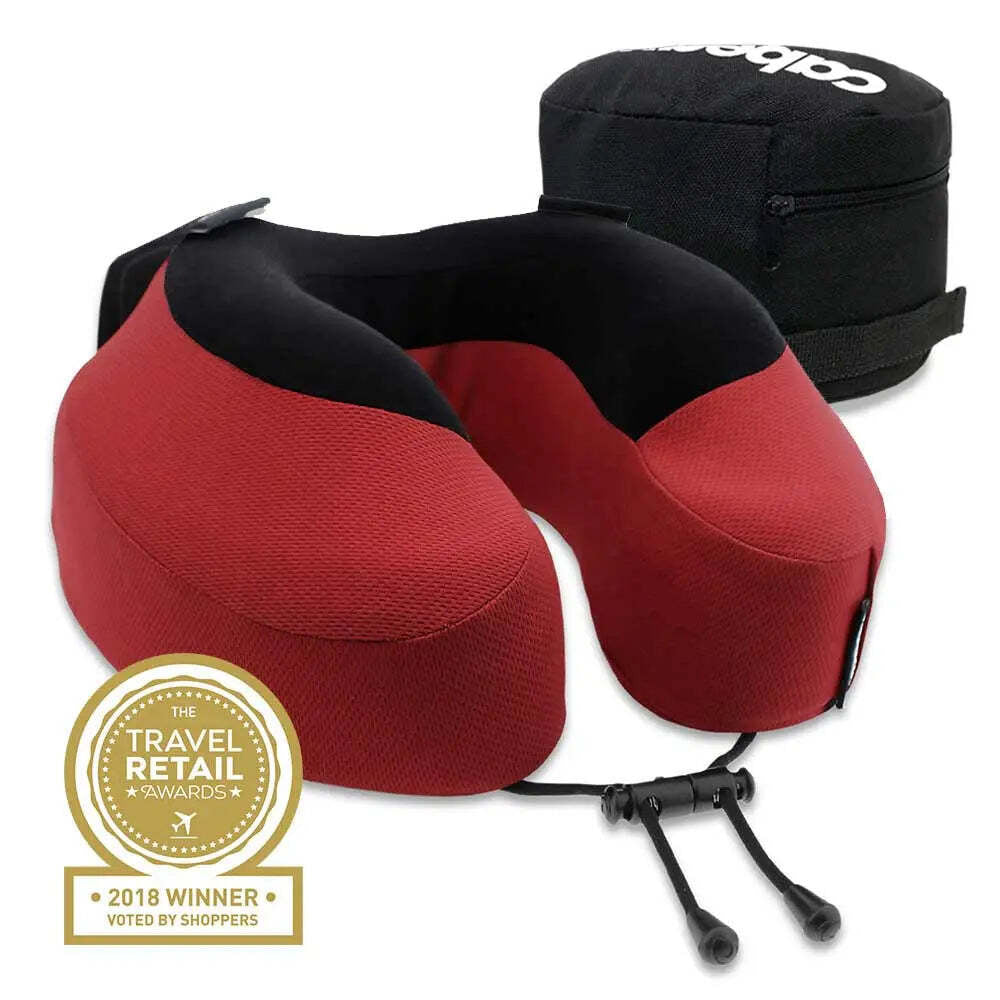 Cabeau Evolution S3 Memory Foam Travel Pillow with Seat Strap System - Cardinal