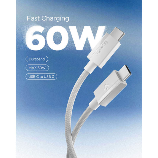 Spigen USB C to USB C 60W 480Mbps EB6015CC 1M Cable (White)