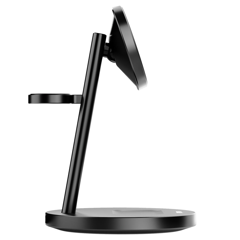 EFM Qi2 Trio Wireless Charge Stand with 30W Power Supply and 1.2M Cable (Black)