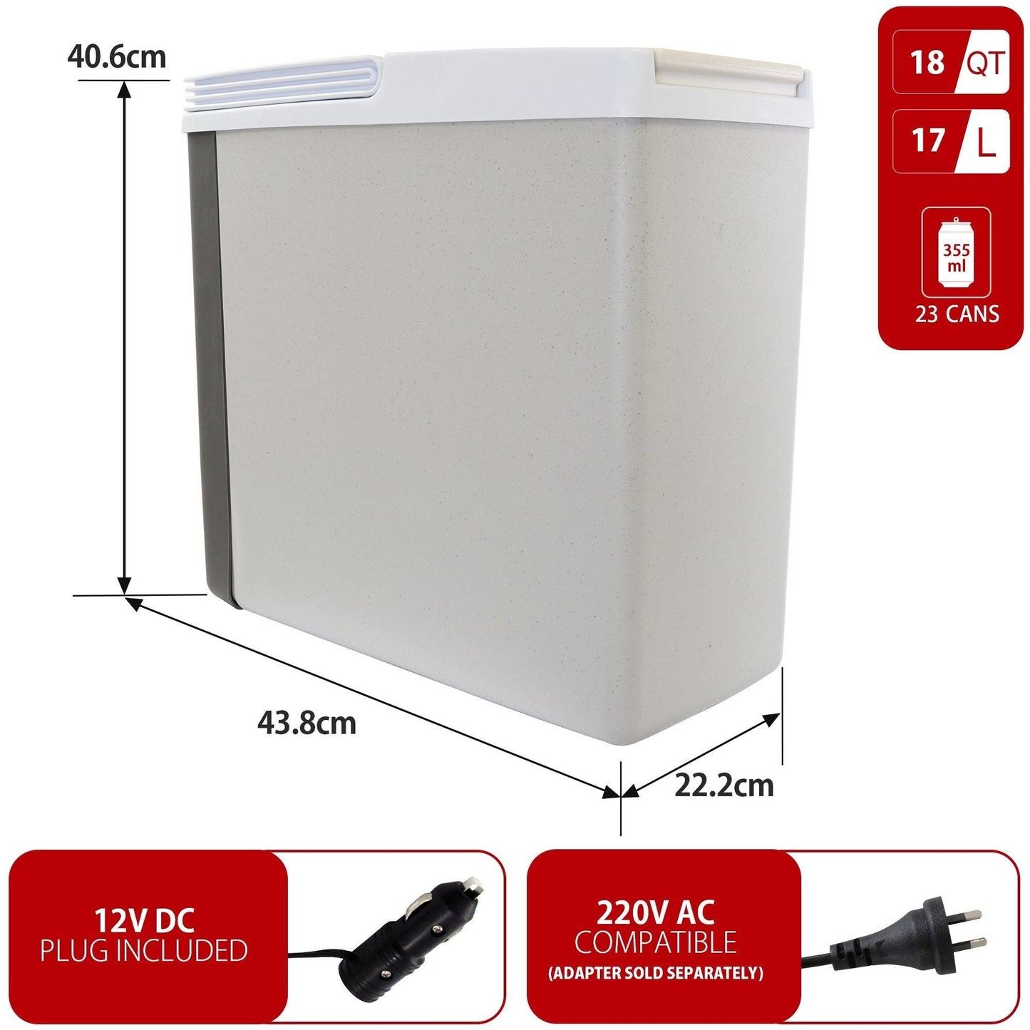 Koolatron 17l Grey 12v Personal Cooler Portable Travel Fridge