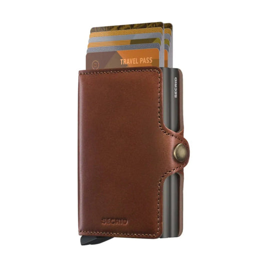 Secrid Twinwallet Compact RFID Mens Travel Leather Wallet Texano Saddle