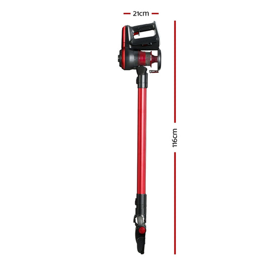 Devanti Stick Vacuum Cleaner Brushless Cordless 250W (Red)