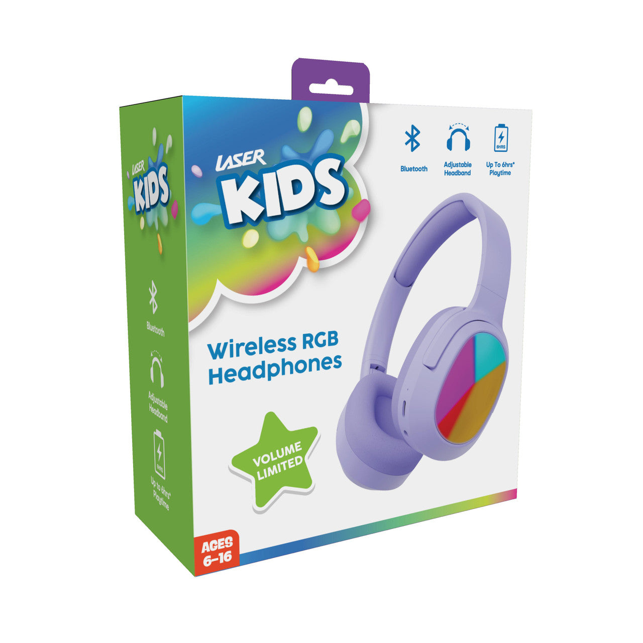 Laser Kids Wireless Headphones – Volume Limited (Purple)