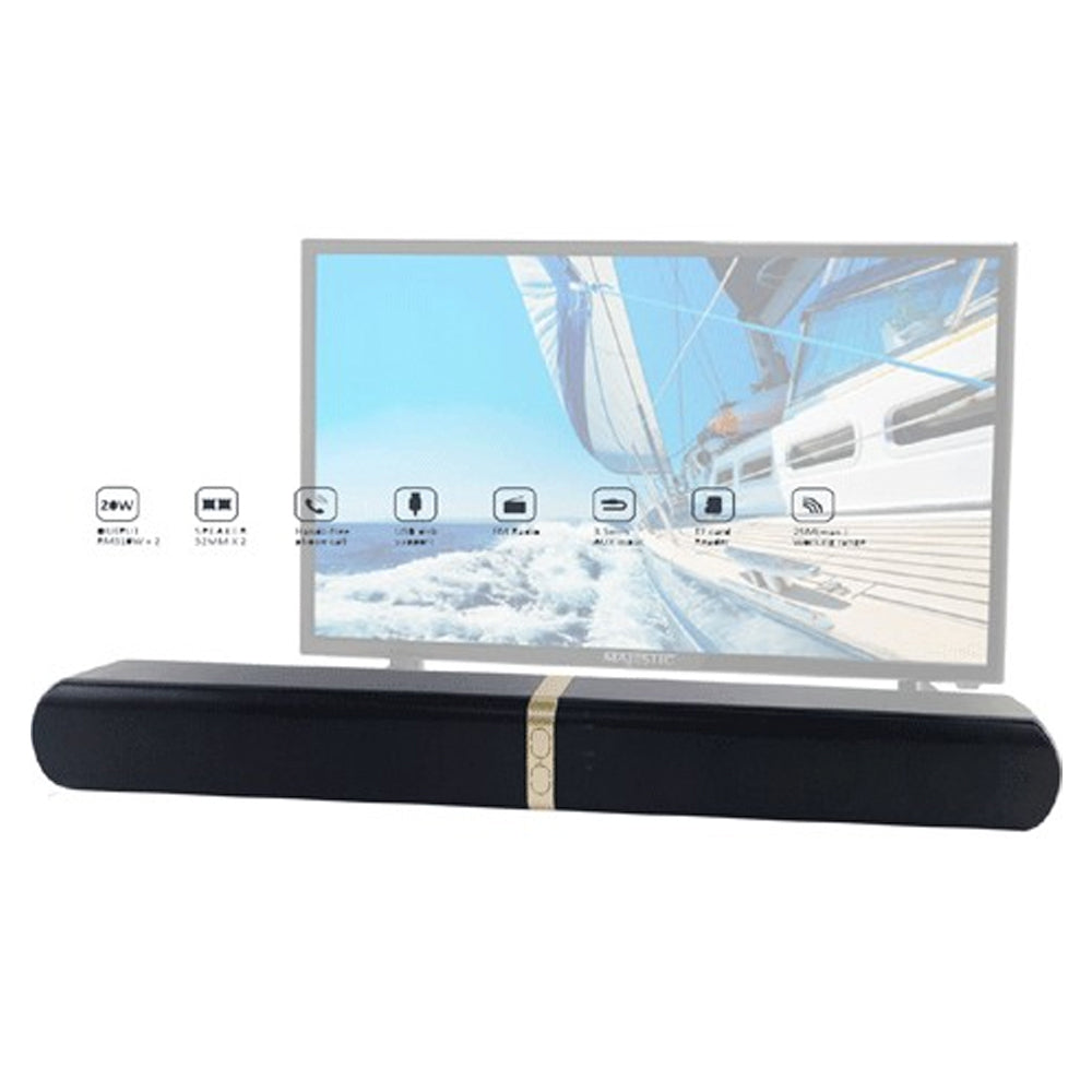Sansai Wireless Soundbar with Bluetooth 4.0 & FM Radio (Gold)