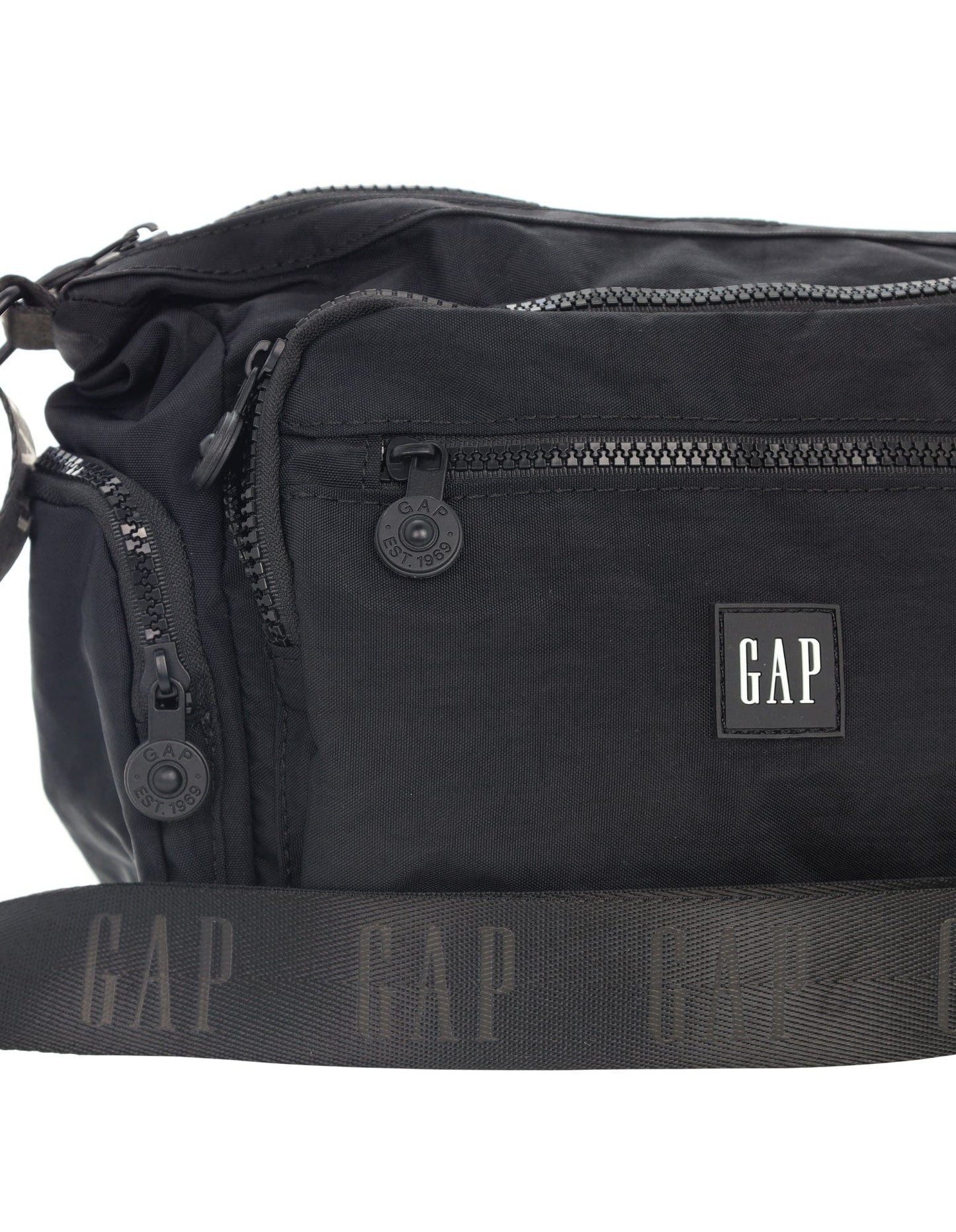 GAP Unisex Nylon Shoulder Crossbody Bag w/ Secure Zip 29x22cm Black