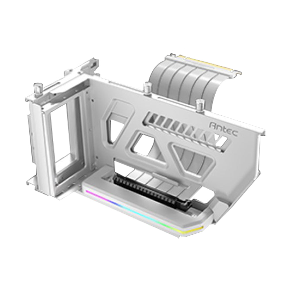 Antec RGB Adjustable Shift PCI Vertical GPU Bracket PCI-E 4.0 Riser Cable White