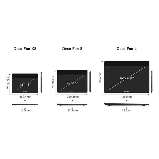 XPPen Deco Fun L Graphics Tablet - Black