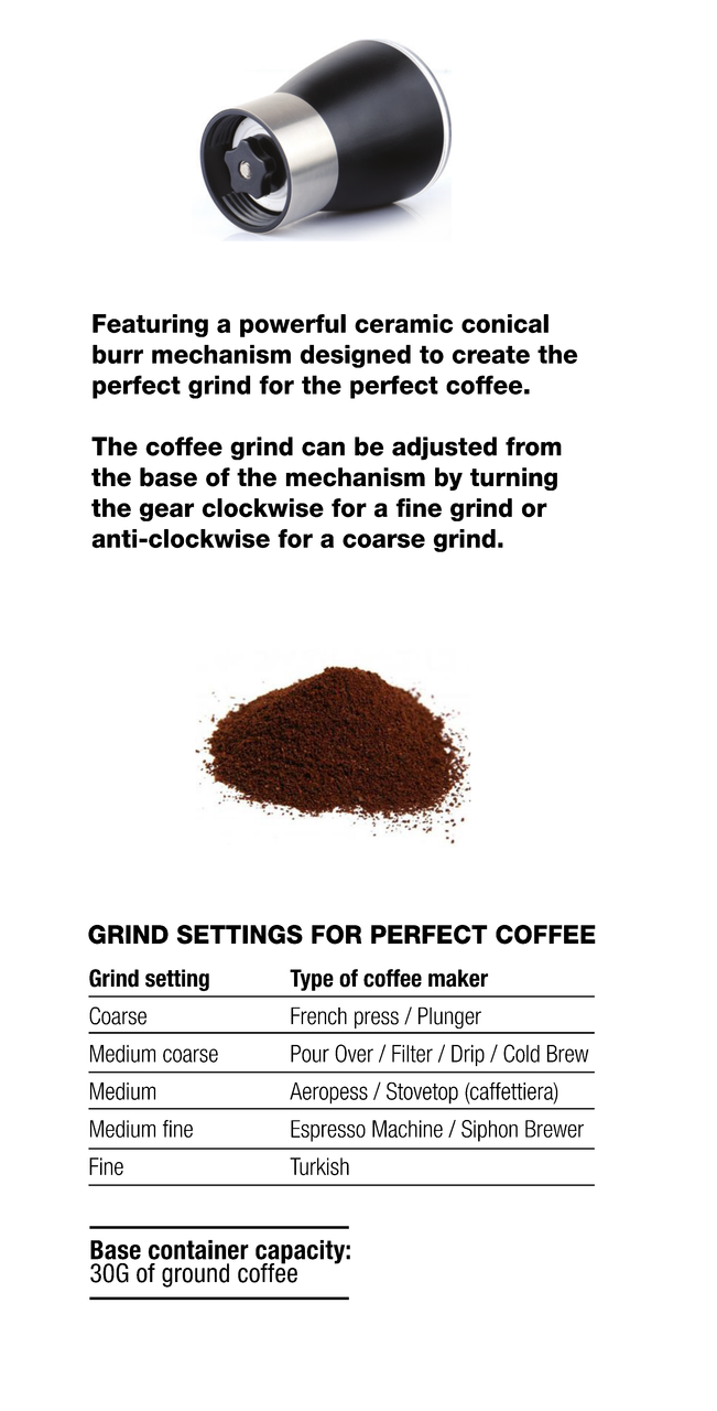 Coffee Culture Adjustable Portable Hand Burr Manual Coffee Grinder/Mill