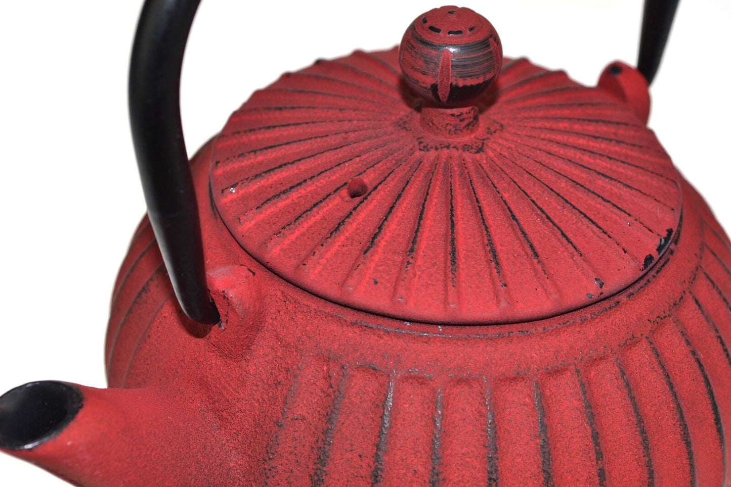 Teaology Cast Iron Teapot 500ml - Ribbed Red