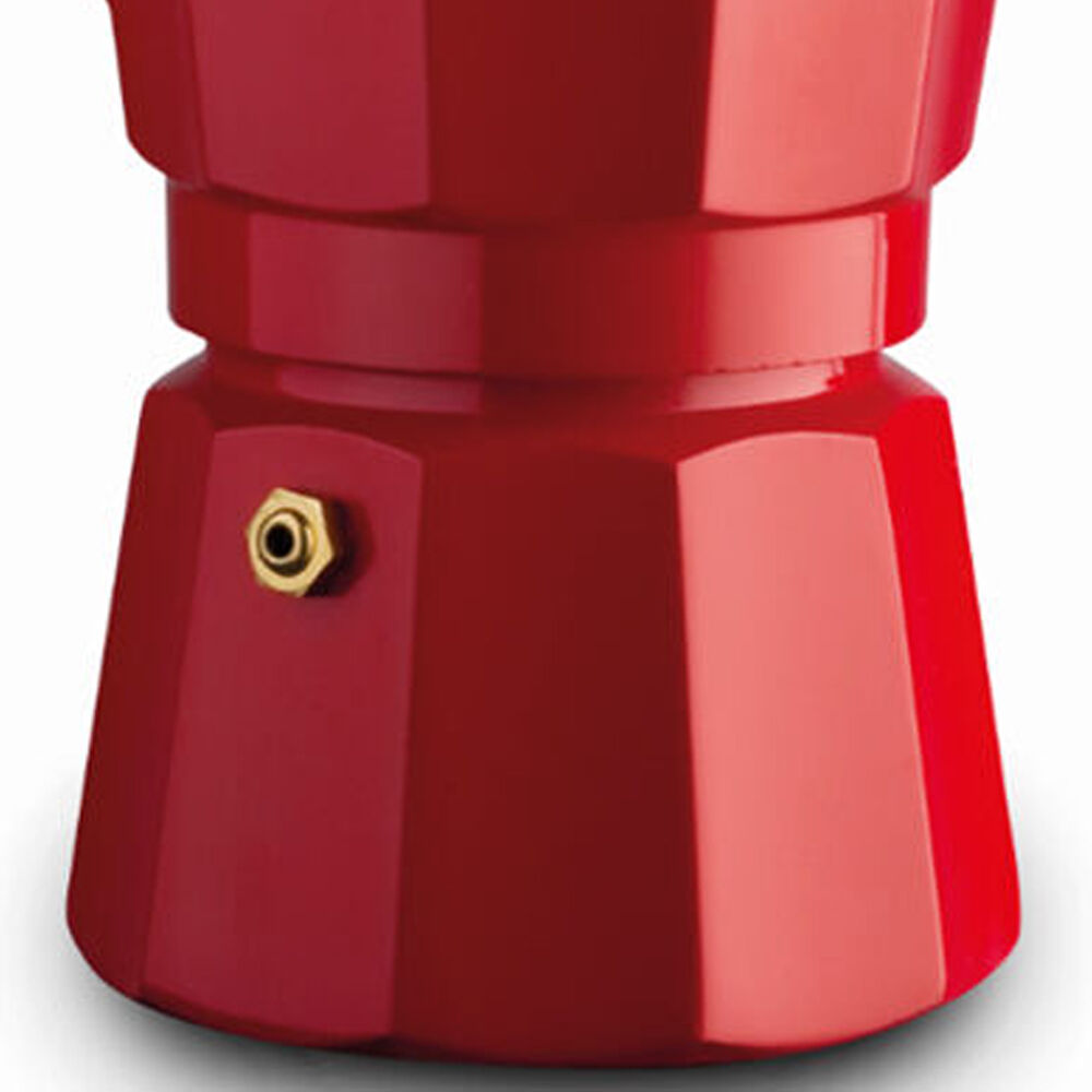 Pezzetti Italexpress Cafetiere 3-Cup Espresso Stovetop Coffee Maker Red