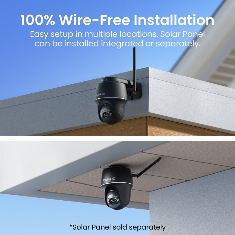 Reolink Argus PT Ultra 4K Pan Tilt Wireless Automatic Tracking Battery Security Camera Black