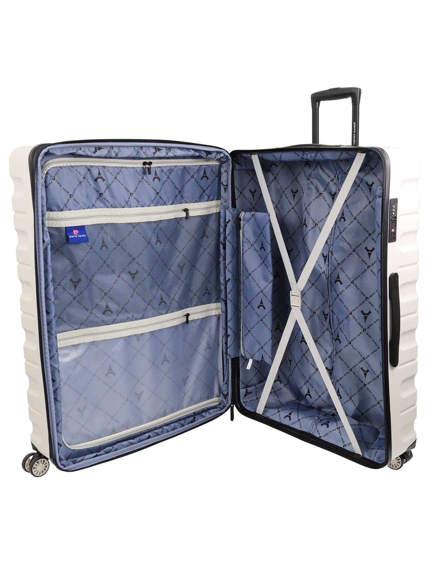 3pc Pierre Cardin 4 Wheel Hard-Shell Suitcase Travel Luggage Set Snow
