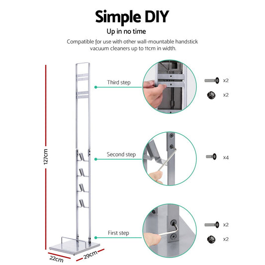 Artiss Freestanding Dyson Vacuum Cleaner Stand for V6 7 8 10 11 (Silver)