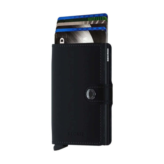 Secrid Miniwallet Compact RFID Aluminium Leather Card Wallet Black