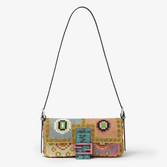 Baguette 26424 Multicolour Re Edition Bag with Embroidery (Light Blue)